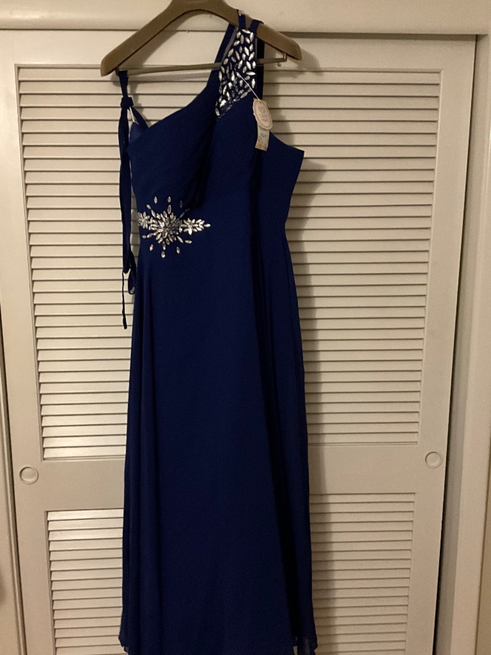 Royal Blue One Shoulder Evening Gown NWT